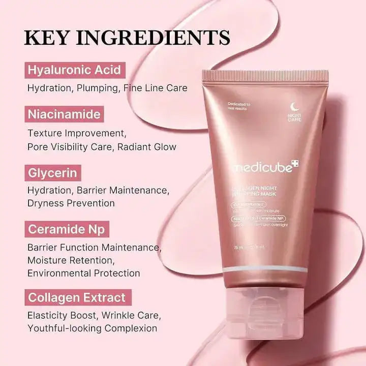 Medicube Collagen Night Mask – Hydrating & Firming Sleeping Mask (75ml) | قناع ميديكوب الليلي بالكولاجين – قناع ليلي مرطب ومشدّ للبشرة (75 مل)
